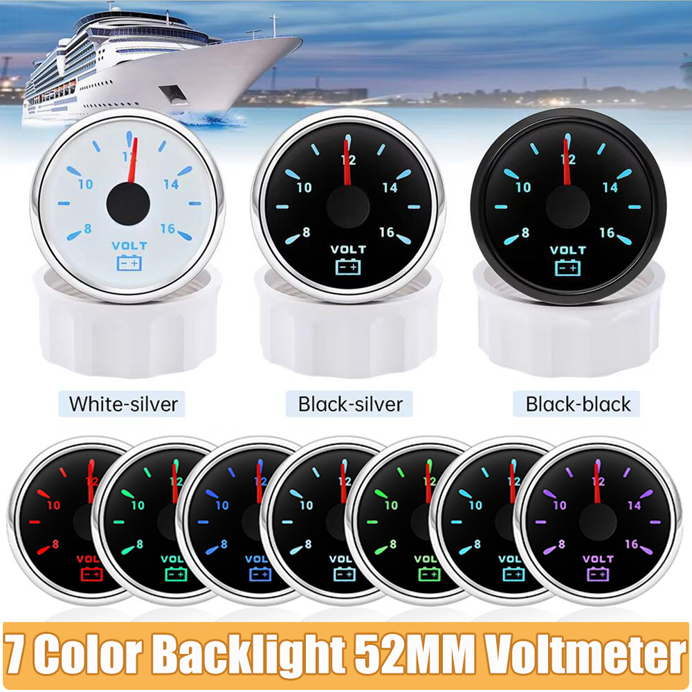 Light Meter Incident - Voltmeter Digital 52mm lampu latar LED