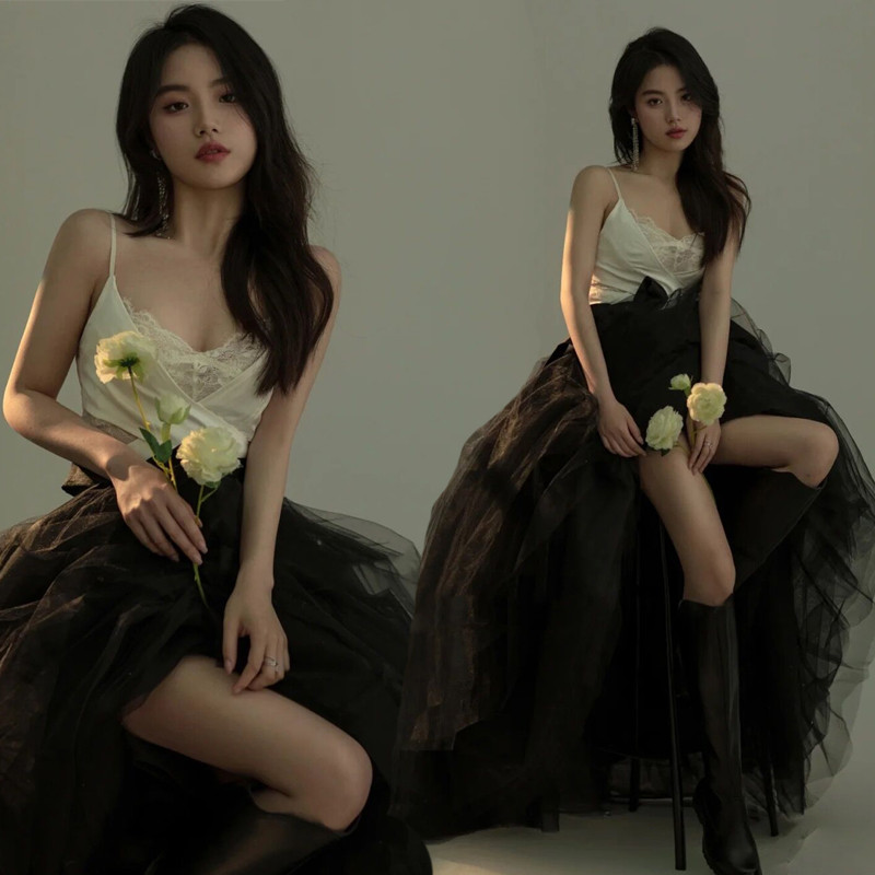 Photography Year - Kostum Fotografi Black Angel Lace Gaya