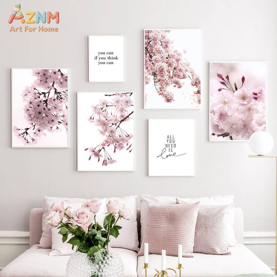 Seni Dinding Kanvas Bunga Saku - Photography Quotes Inspirational ulasan dan harga