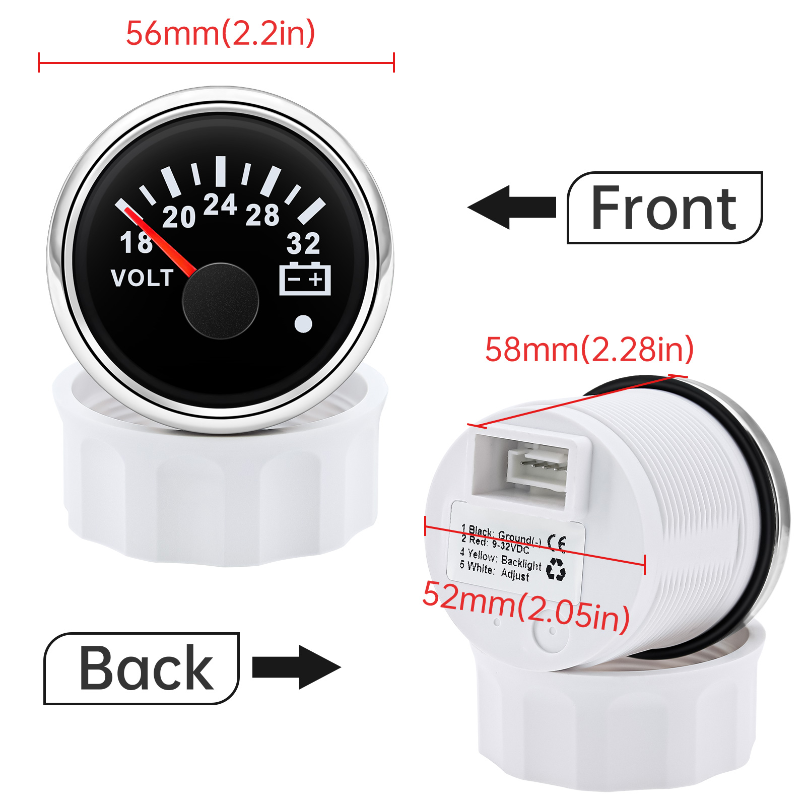 Voltmeter 52mm tegangan lampu  - Light Meter Incident ulasan dan harga
