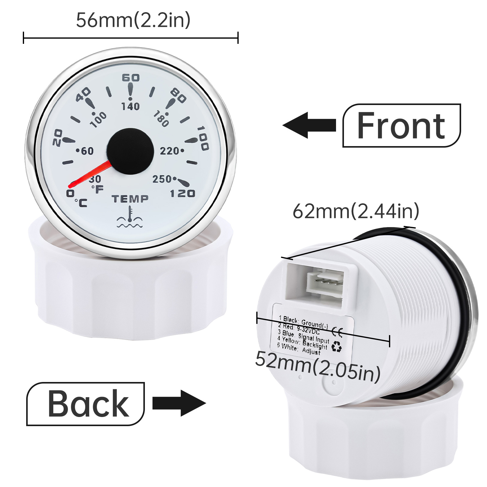 Pengukur suhu air 52mm tahan a - Light Meter Incident ulasan dan harga